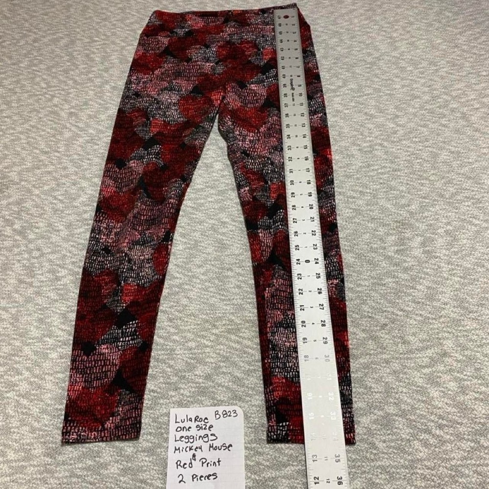 Lularoe Mickey & Red Print Leggings One size. 2 bundle piece SKU-B823